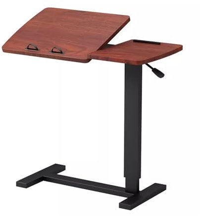 Verstellbarer kleiner Stehpult für Laptop, Massivholz, Nachttisch mit klappbarem und anhebbarem Design, mobiler Sofatisch auf dem Bett, tragbarer Heimbüro-Arbeitsplatz, ideal für Arbeit oder Studium