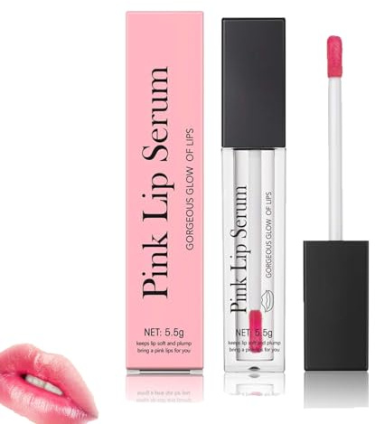 Pink Lip Serum Plumper, Pink Lip Oil Plump Gorgeous Glow of Lips, Luminous Glamour Pink Lip Oil, Feuchtigkeit und Reduziert Feine Linien - Repair Lippenöl, Rosa Lippenserum Plumpes (1P, 5.5G)