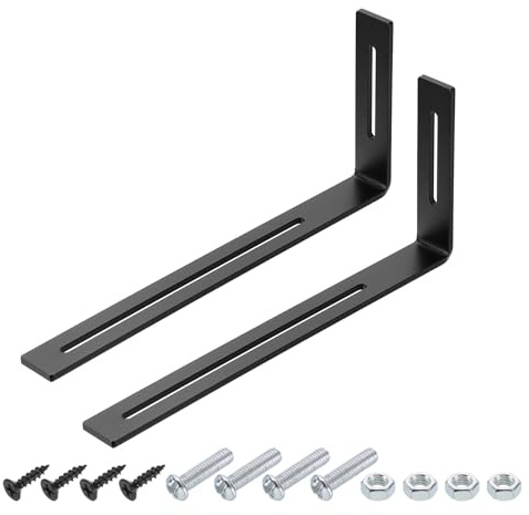 sourcing map Lot de 2 équerres d'angle réglables en forme de L - 130 x 300 x 30 mm - Joint à fente - Support à angle droit avec vis pour fixation de meubles, étagères en bois, armoires, étagères -