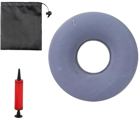 fufupaw Coussin de siège hémorroïdes, anneau d'assise, soulagement du coccyx, coussin d'assise avec trou, coussin orthopédique pour anneaux, traitement gonflable, plaies au lit, grossesse, coccyx