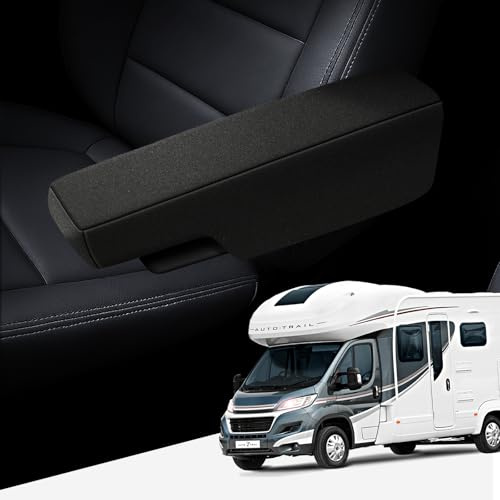 GIOVANNI BUTTI ISRI Armlehnenbezug für Wohnmobil und Caravan, 4er Set aus Leinen, Armlehnenschoner für Fahrer- und Beifahrersitz, Schwarz