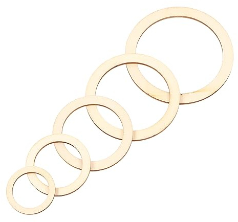 Pssopp Pièces en Bois Rond Plats 205pcs Poywood Plywood DIY Bonnes de Couronne en Bois pour Cartes de Voeux, Accessoires Photo, Artisanat de Coupe