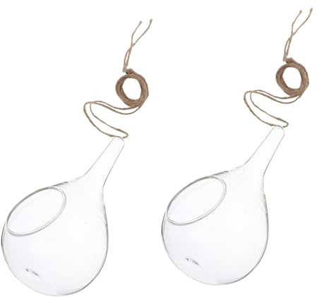 DECOMELODY 2 Stück Hängende Glasvasen Hydroponische Vase Glas Pflanzgefäß Konisch Für Wohnzimmer Büro Esszimmer Dekoration Langlebig Bruchfest Glatte Oberfläche