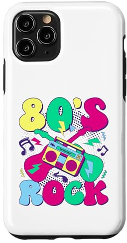 80’s Rock Design rétro années 80 avec Boombox et Guitares Coque pour iPhone 11 Pro