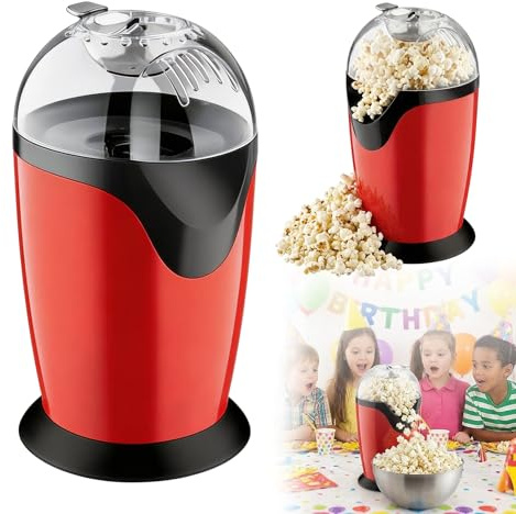Machine à Pop-Corn à Air Chaud, Sans Huile ni Matières Grasses, Design Rétro, pour Home Cinéma, Soirées en Famille et Fêtes d'Enfants
