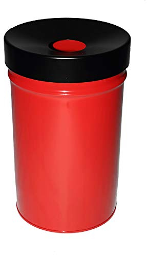 kaiserkraft FRANKEL Poubelle auto-extinguible | capacité 60 l | h x Ø 630 x 392 mm | rouge