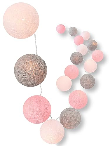 CREATIVECOTTON Catena luminosa 'a LED con palline di cotone incluse Timer e Dimmer (Home Sweet Home, 20 palline)