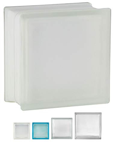 4 pièce FUCHS briques de verre vue complète incolore 2 face satinée 19x19x10 cm