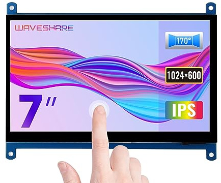 Waveshare 7inch HDMI LCD (C) Capacitive Touch Screen Display - 7-inch IPS 1024x600 Resolution, Compatible with Raspberry Pi/Jetson Nano, for Beginners & Makers 14+