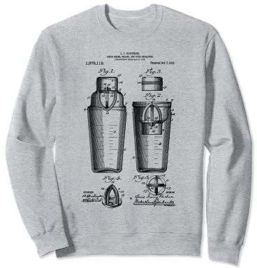Bartender Barman Gift Drink Shaker & Mixer Patent Felpa