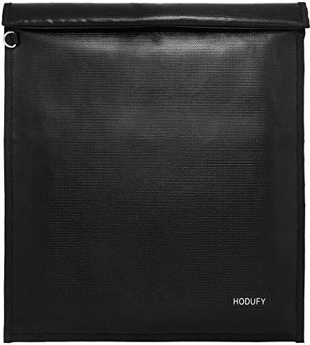 Hodufy Faraday Tasche Bag, (16.9 x 15 Zoll) Groß Faraday Tasche Laptop Bag, Feuerfest und Wasserdicht Schlüsseletui/Autoschlüssel/Telefon/Tasche für Kreditkarten/Anrufe/WiFi/GPS-Schutz (Schwarz)