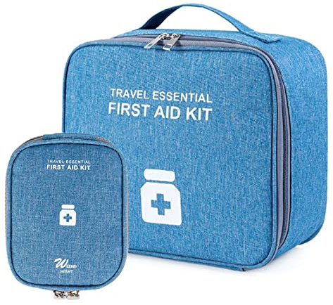 Qunkun Medikament Tasche, 2stk Medikamententasche Reise Set, Erste Hilfe Leer, Große Kapazität Wasserdicht Notfalltasche, Reiseapotheke für Home Office Reisen Outdoor