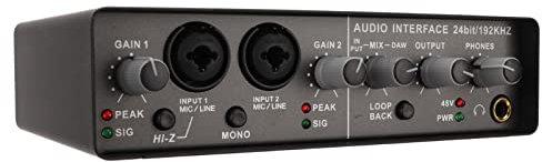 FRZY Live Streaming Sound Card, USB 2.0 Interface Recording 24BIT 192KHZ USB Live Sound Card Professional Metal for Studio for Live Streaming