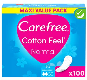 Carefree Cotton Feel Normal Frischeduft 100 Stk., Slipeinlage mit optimaler Passform und ein Gefühl täglicher Frische, 100 Prozent atmungsaktiv und ohne zu verrutschen