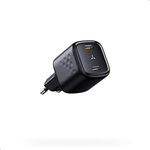 VOLTME Cargador USB C GAN 30W, Cargador Carga Rápida con Doble USBC PD3.0 & PPS Ultra Compacto, Compatible con iPhone 15/14/13, Samsung Galaxy S24/S23/S22/S21, Xiaomi, Huawei