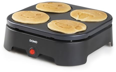 DOMO ELEKTRO DO8718P Emoji Crepe Pancake Maker, hierro fundido, multicolor