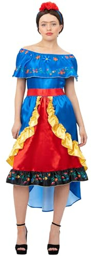 Deluxe Artist Frida Costume LadiesWith Dress & HeadbandL