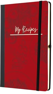 'My Recipes' - Album di ritagli formato A5 a righe, ideale per panettieri, cuochi, chef e amanti del cibo (note-ds23-redreci)