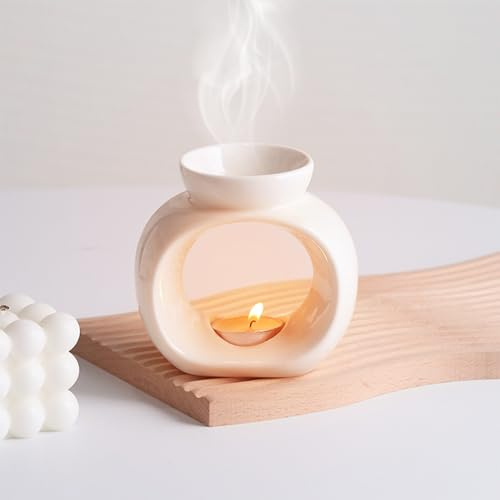 Gwezmxs Quemadores de Aceites Esenciales y Velas, para Ceras Aromáticas, Esencias, Crema Catalana y Azúcar, La Chimenea Quemador de Cera y el Cauldron Colgante para una Experiencia Aromática Única