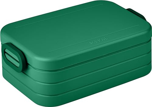 Mepal Brotdose Midi – Brotdose To Go - Lunchbox für 2 Sandwiches oder 4 Brotscheiben - Meal Prep Box - Brotdose Erwachsene - Essenbox mit Unterteilung - Vivid green