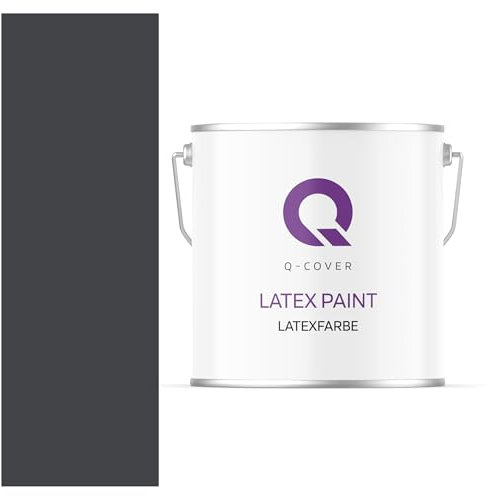 Q-COVER Latexfarbe 5L Schwarz – Matte Innenfarbe für Wand & Decke, Klasse 3, Hohe Deckkraft, Scheuerfest