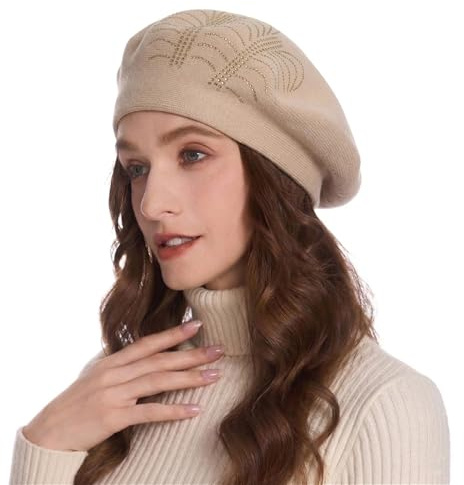 ZLYC Damen Winter Baskenmütze Französische Barett Doppelschicht Warm Beret