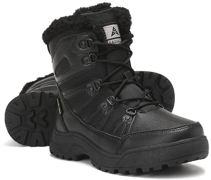 ZPAWDH Botas de Nieve para Mujer Botines de Invierno Impermeable Forradas Calientes Zapatos Outdoor Trekking Negro 41EU