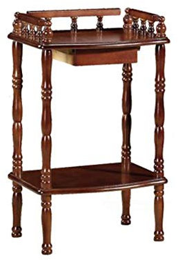 Amerikanischer Telefontisch aus Massivholz, europäischer Vintage-Pflanzenständer, römischer Säulentisch, Beistelltisch mit Stauraum, Sofa-Beistelltisch (Farbe: Braunrot, Größe: 15,35 x 11,02