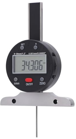 Profondimetro Digitale 0-30 Mm, Ampio Intervallo di Misurazione, Comodo Trasferimento Dati, Display LCD Chiaro, Struttura Robusta, Strumento di Misurazione Digitale della