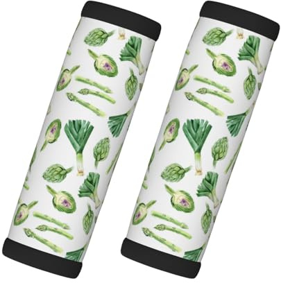 Green Oignons Asperges Bagages pour poignée de valise, housses souples pour poignée de bagage, étiquettes d'identification pour valises, accessoires de bagages de voyage, accessoires essentiels pour