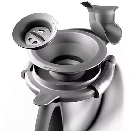 Wundermix - Trichtix® 3er-Set Trichter für Thermomix TM6 & TM5 | Klappbarer Silikon-Trichter mit Eitrenner, Gewürzrutsche & Dampfreduzierung, Hitzebeständig & BPA-frei