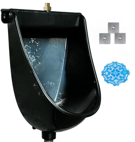 Orinal comercial montado en la pared universal TopSpud urinario de baño sin agua para hombres, inodoro de plástico, garaje, urinario, desviador de orina al aire libre con manguera para el hogar