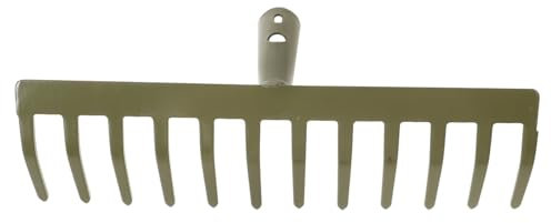 Lurrose 3 Pezzi strumenti da giardinaggio rastrello foglie rastrello per foglie Rastrello professionale sarchiatrice palo rastrello per arbusti rastrello da giardino in acciaio Green