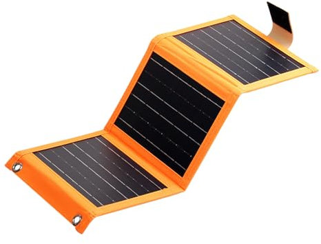 Solar Panel Charger, Cellphone Solar Charging, 16.73x6.5 Inches Portable Outdoor Device, Tablets, Foldable Design, Rechargeable Efficiency Panels for Smartphones and Smartwatches