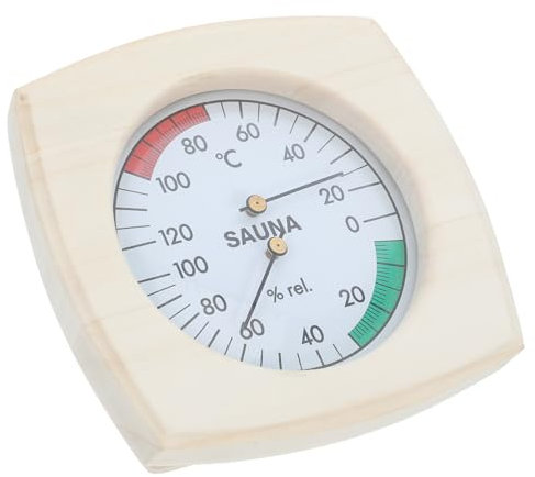 Milisten Wooden Sauna Thermometer Hygrometer for Sauna Accurate Temperature Accessory