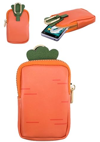 MP3 & MP4 Player Carry Case Bag for Oilsky/for TIMMKOO/for innioasis/for SWOFY 4-inch & Under Music Players,Portable MP3 Organizer Pouch for Earphone/Cable/Accessories,Orange Carrot(Bag Only)