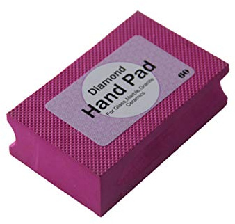 MACHSWON Diamond Sanding Blocks 60 Grit Diamond Hand Polishing Pad Pink Electroplated Polishing Hand Pads Hand-Held Sanding Block for Stone Ceramic Glass