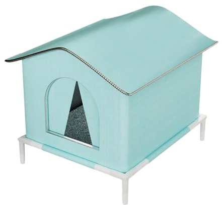 KESOTO Katzenhaus für Draußen Schutzhütte für Isoliertes Tierzelt wasserdichte Katzenhütte mit Geschlossener Konstruktion Als Warmer Rückzugsort Fü, M