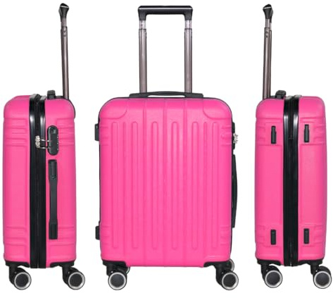 Genérico WSPack Maleta de Cabina 55x40x20 cm | Maleta de Mano ABS Rígida | con 4 Ruedas Dobles Giratorias 360° (Fuchsia)