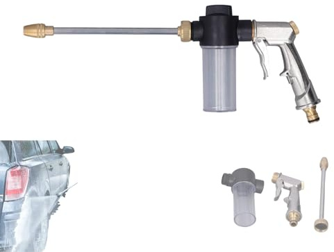 Vibrivio högtryck skumpistol med justerbart mässingsmunstycke, skumspruta för biltvätt trädgårdsgolvrengöring husdjurstvätt, 100 ml skumbehållare (kompatibel 1/2 tums slang)