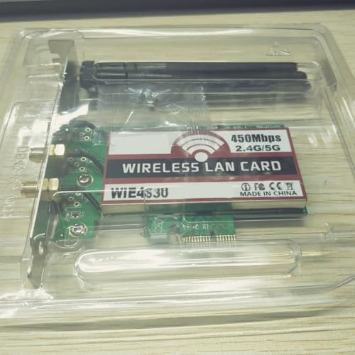Yunseity Scheda Adattatore di Rete WiFi 450M per PC, Dual Band 5Ghz/2.4Ghz con Funzione Fusibile e Schermo, Compatibile con CPU, Materiale del Circuito Stampato per Casa e Ufficio (Come mostrato)