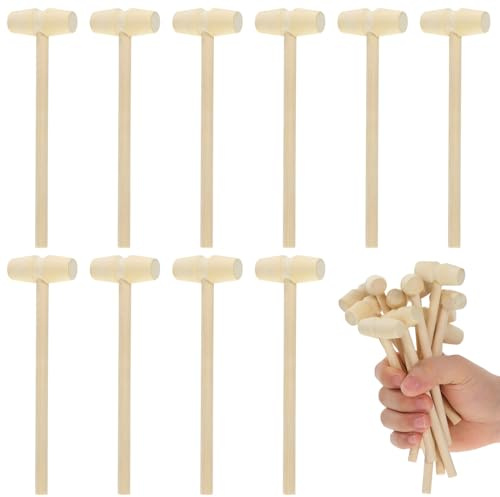 Milisten 20Pcs Mini Wooden Hammer Mallets Set for Beat Educational Pounding Tool for Boys Early Development Activity