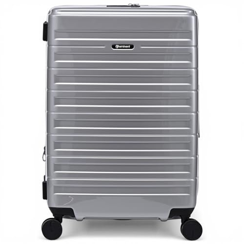 Eminent Voyager Resväska Medium, Hårdskal Trolley | Resväska mellanstor, expanderbar 67x44x26/30, incheckad, TSA-lås, 4 hjul, 3,4 kg, 71 l, Makrolon polykarbonat, Silver