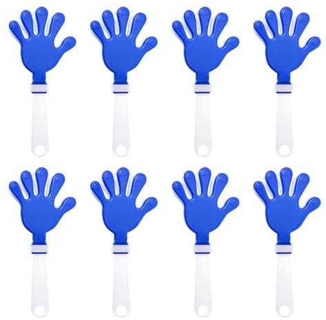 8 Pcs Hand Clappers, Colorful Plastic Noise Makers for Cheering (28cm,Blue)