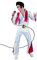 Boland - Adult Rock 'n Roll Star Red White Jumpsuit for Men Singer Superstar Fancy Dress Carnival Theme Party, multicoloured, 54-56