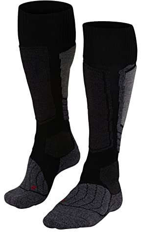 FALKE Damen Skisocken SK1 Comfort W Kh Wolle Funktionsmaterial warm dick 1 Paar, Schwarz Black-Mix 3010, 41-42