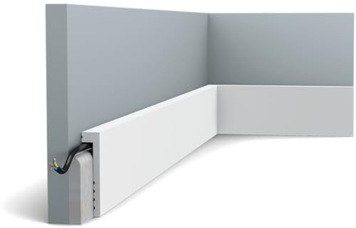 Pack de 4 mètres Surplinthe de recouvrement résistante à l'eau SX171 - L200 x H10 x L2,2 cm - ORAC DECOR
