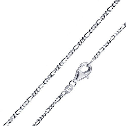 Materia Figarokette 925 Silber Damen 40cm - 1,2mm dünne Halskette für Frauen K47-40 cm