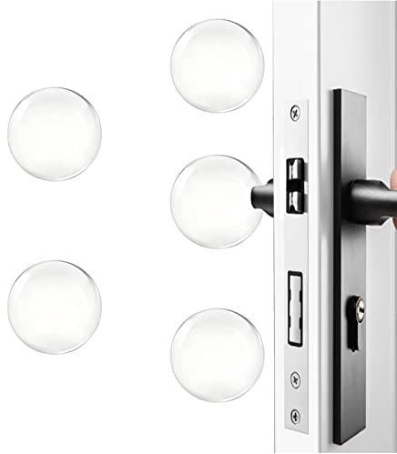 efbock Protectores de pared de silicona Autoadhesivo Manija de puerta de goma Tope protector de parachoques 6 piezas (1,57 pulgadas, transparente)