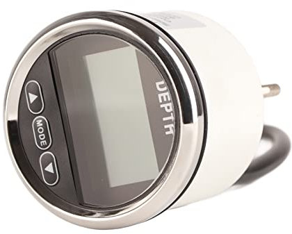 Digitaler Tiefenmesser-Detektor, 52 Mm/2 Zoll Marine-Tiefenmesser, Reichweite 100 M/110 Yards, Weiße Hintergrundbeleuchtung, Wasserdicht, für Yachten, Fischerboote